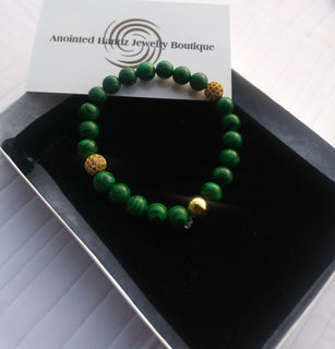Double Swarovski Crystal Malachite Bracelet