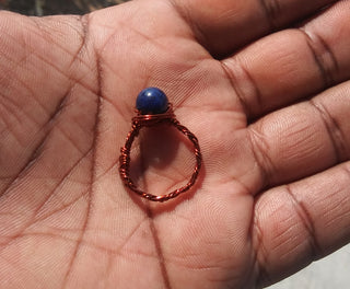 Lapis Lazuli Copper,Silver,Gold Wire Wrapped Rings 💍