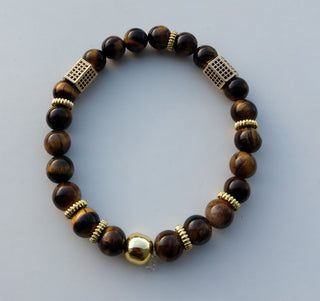 (BrownSugar) Mens Tigers Eye Bracelet