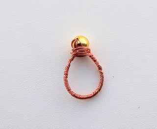Gold Hematite Copper Wire Wrapped Ring
