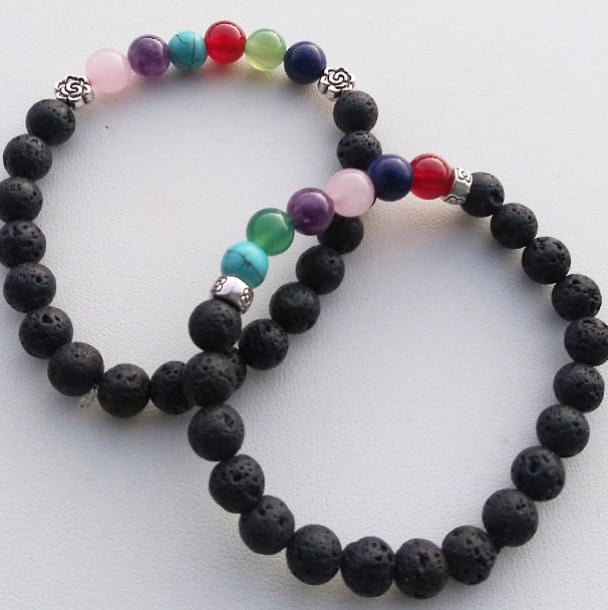 Lava Stone Chakra Bracelets