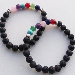 Lava Stone Chakra Bracelets