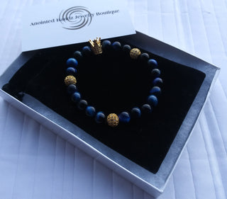 Swarovski Crystal  Blue Tigers EYE  Bracelets