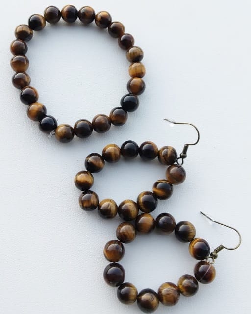 Brown Tigers Eye Earring/Bracelet Set