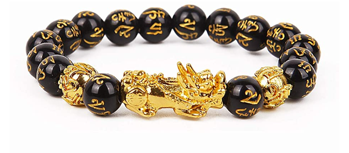 Genuine Feng Shui Black Obsidian Alloy Wealth Golden Pixiu Bracelet Lucky  new12 | eBay