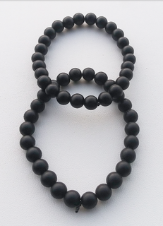 Single black (Matte)Agate beaded bracelet