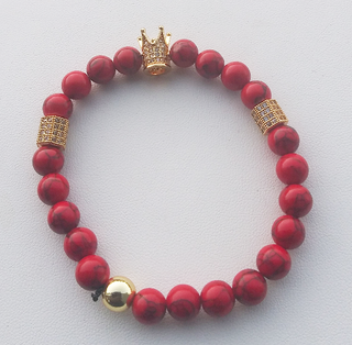 Red Turquoise King Crown Bracelet