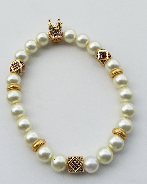 Pearl Black&Gold Queen Crown